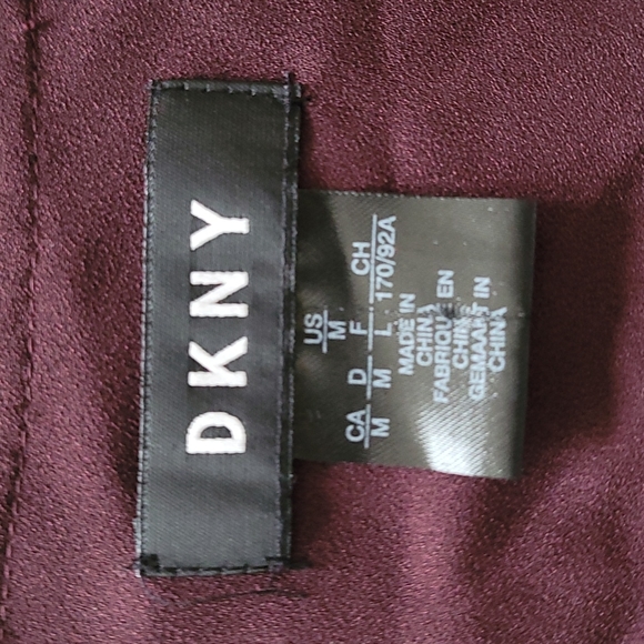 DKNY burgundy wrap peplum top. Size medium. - Picture 4 of 4